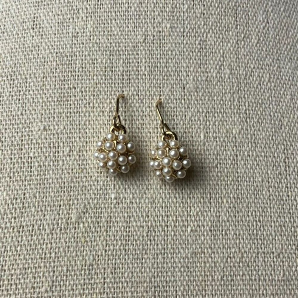 faux pearl cluster earrings